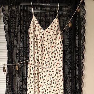 A new day white and Red rose maxi dress